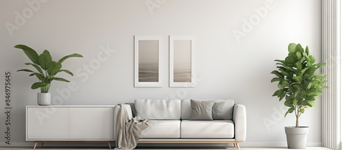 White couch positioned besi...