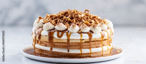 Delicious cake adorned with...