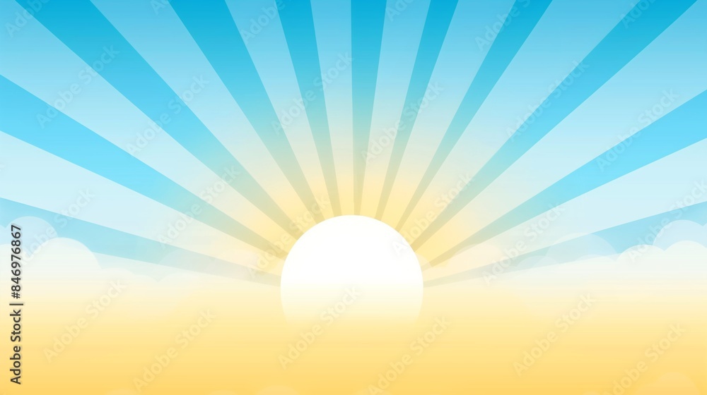 Sun rays background illustration with gradient and sun flare light. sunburst summer background with sun and blue sky, light colors Sun rays background illustration with gradient and sun flare light. sunburst summer background with sun and blue sky, light colors
