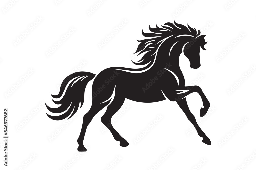 Horse Silhouette Vector with Artwork Horse Silhouette Vector with Artwork