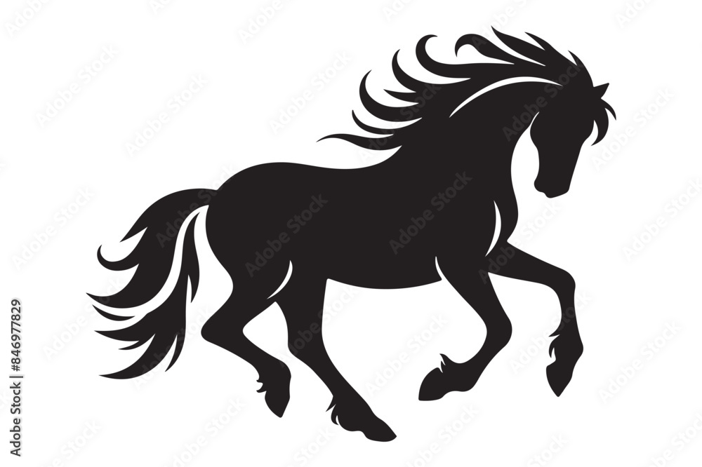 Horse Silhouette Vector with Artwork Horse Silhouette Vector with Artwork