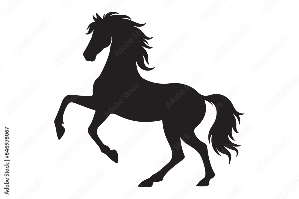 Horse Silhouette Vector with Artwork Horse Silhouette Vector with Artwork