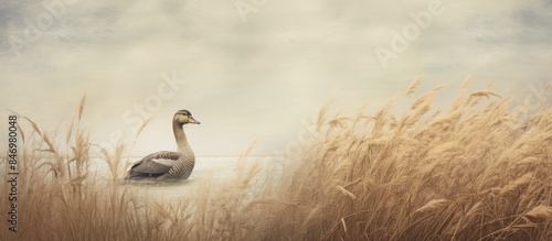 A duck gracefully glides th...