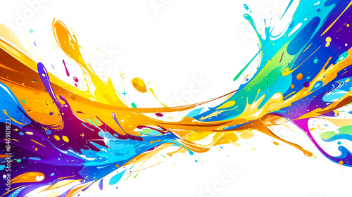 Colorful Splash of Liquid on White Background with Dynamic and Vibrant Design