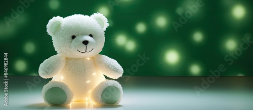 White teddy bear sitting on...