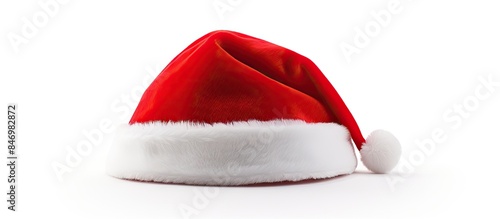 A Santa Claus hat with fluf...