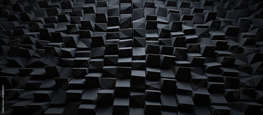 Geometric pattern of black foam in a professional music studio environment. with copy space image. Place for adding text or design Geometric pattern of black foam in a professional music studio environment. with copy space image. Place for adding text or design