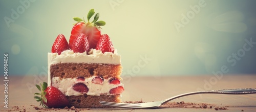 Cake slice adorned with jui...
