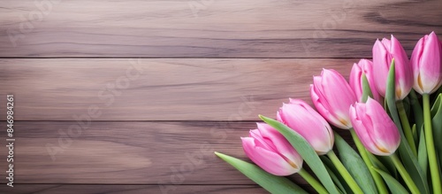 Pink tulips elegantly arran...