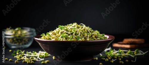 Fresh green mung bean sprou...