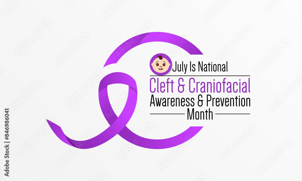 National Cleft and Craniofacial awareness and prevention month is observed every year in July. Banner poster, flyer and background design. vector illustration National Cleft and Craniofacial awareness and prevention month is observed every year in July. Banner poster, flyer and background design. vector illustration
