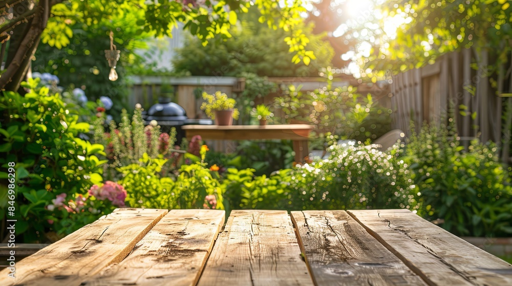Sunny Afternoon in a Lush Green Backyard Garden Sunny Afternoon in a Lush Green Backyard Garden
