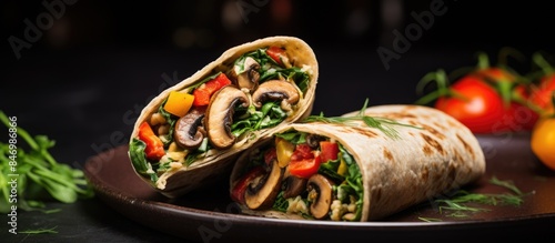 Vegan tortilla wrap filled ...