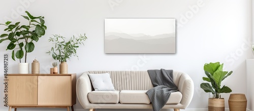 Sleek living space featurin...