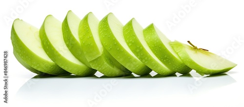 Fresh green apple slices ar...