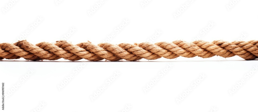 Rope with a secure knot isolated on a clean white background, ideal for nautical concepts or design elements. with copy space image. Place for adding text or design Rope with a secure knot isolated on a clean white background, ideal for nautical concepts or design elements. with copy space image. Place for adding text or design
