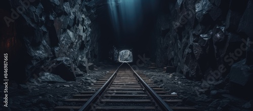 Railroad mine tunnel in an ...