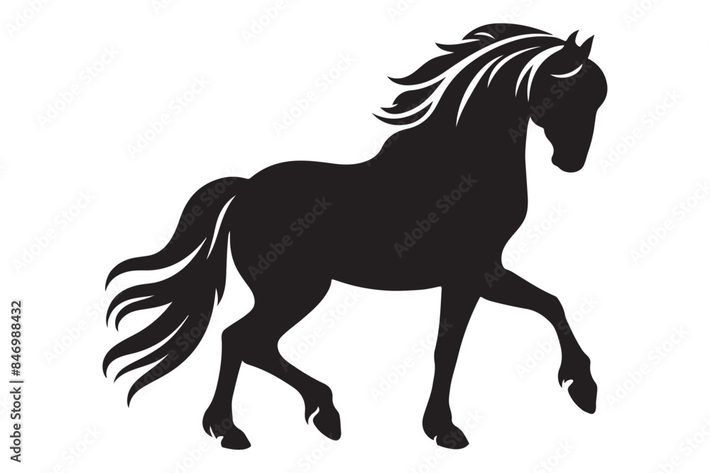 Horse Silhouette Vector with Artwork Horse Silhouette Vector with Artwork