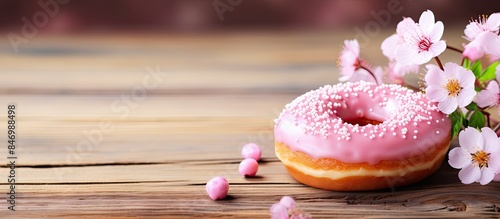 Pink flower and donut with ...