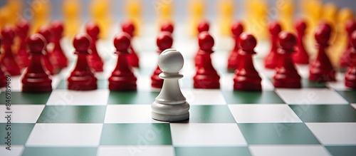 Chess game with colored paw...