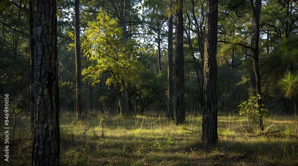 Fototapeta premium Sam Houston National Forest Texas : Generative AI