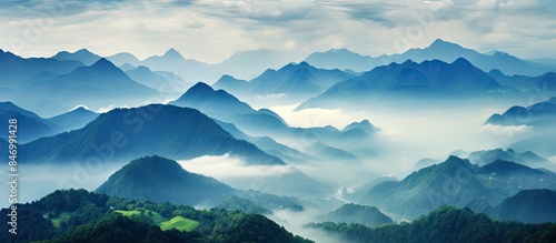 View of mountain range unde...