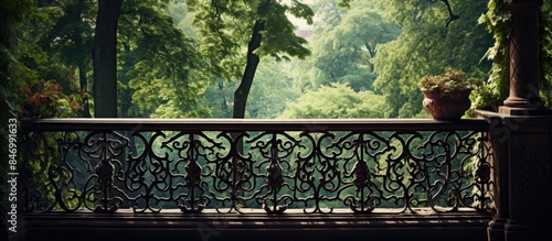 Rustic wrought iron balcony...