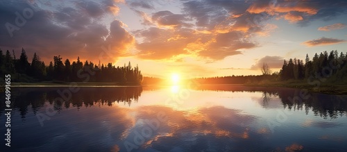 Golden sunlight breaks thro...