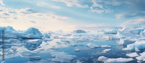 Group of icebergs peacefull...