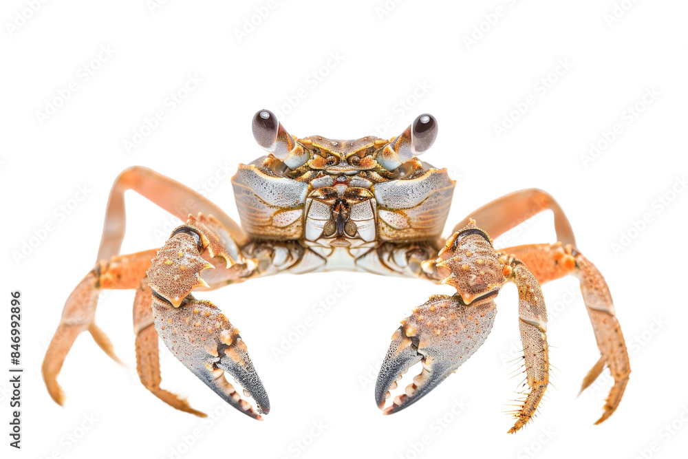 Close-up of a colorful crab with detailed claws and legs on a transparent background. showcasing intricate patterns and textures. Close-up of a colorful crab with detailed claws and legs on a transparent background. showcasing intricate patterns and textures.