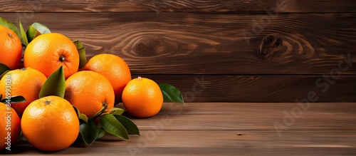 Fresh ripe oranges placed n...