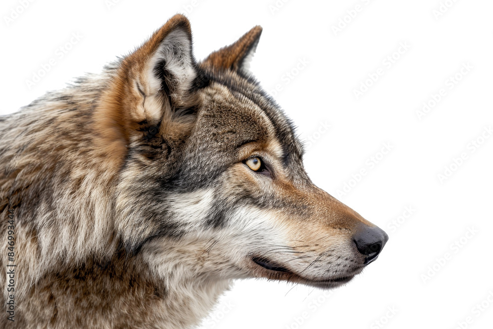 Close-up of a majestic wolf, showcasing its beautiful fur and captivating gaze. Perfect for wildlife and nature-themed projects. Close-up of a majestic wolf, showcasing its beautiful fur and captivating gaze. Perfect for wildlife and nature-themed projects.