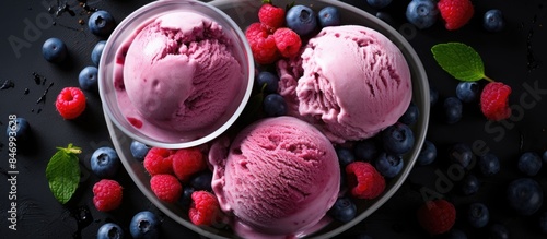 Three delicious scoops of i...