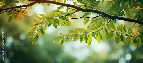 Sunlight beams through gree...