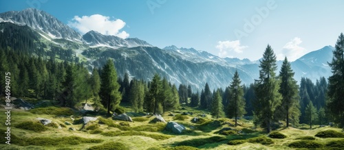 A scenic view of a grassy m...