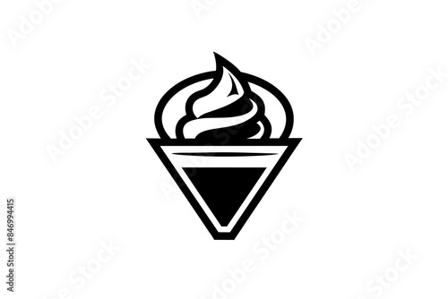 cup ice cream logo vector art illustration