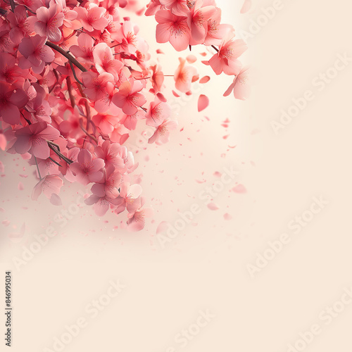 Pink sakura falling petals background