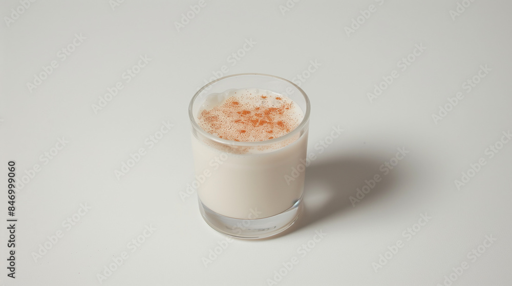 A glass of milk with a sprinkle of cinnamon on top A glass of milk with a sprinkle of cinnamon on top