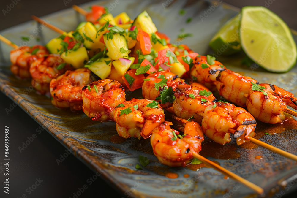 shrimp skewers with peri-peri sauce shrimp skewers with peri-peri sauce