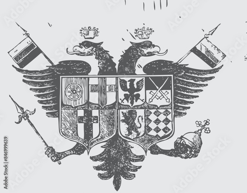 Vintage Wappen - Zeichnung, Vektor