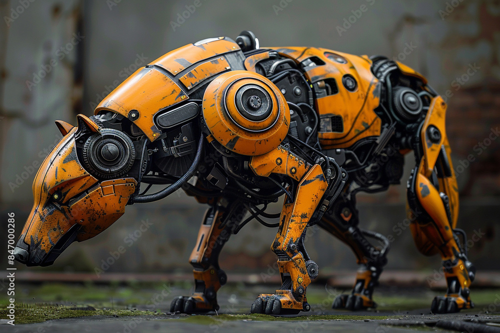 wolf robot, bumble B style wolf robot, bumble B style