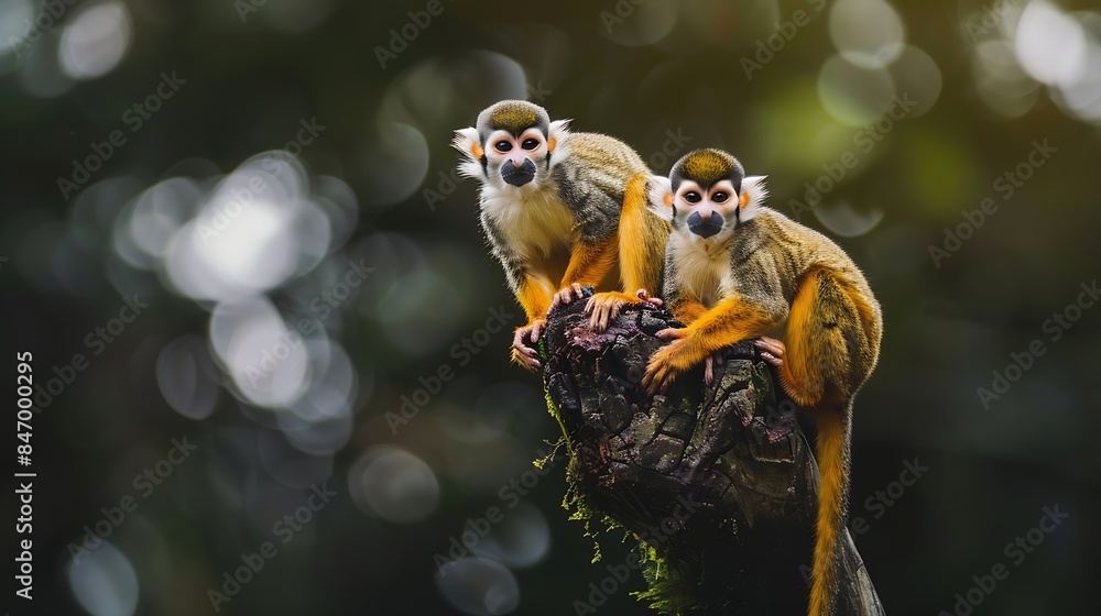 he Central American squirrel monkey Saimiri oerstedii also known as the redbacked squirrel monkey is a squirrel monkey species from the Pacific coast of Costa Rica and Panama : Generative AI he Central American squirrel monkey Saimiri oerstedii also known as the redbacked squirrel monkey is a squirrel monkey species from the Pacific coast of Costa Rica and Panama : Generative AI