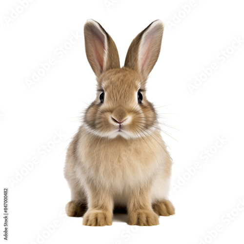 brown rabbit isolated on white