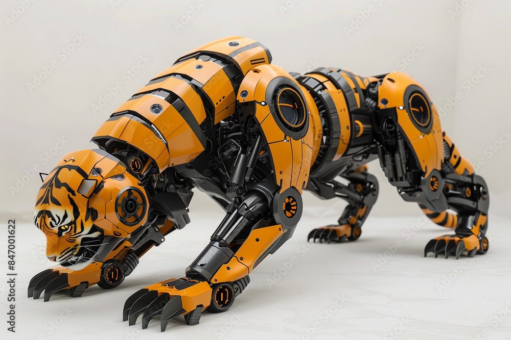 tiger robot, bumble B style tiger robot, bumble B style