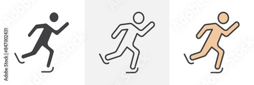 Skating Gear Icon Set. Roller Skate Symbol Vector.