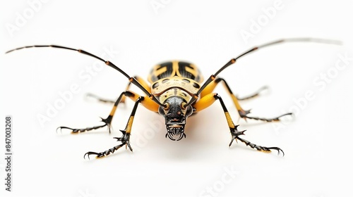 Longhorn beetle or longicorn Cerambycidae isolated on white background : Generative AI photo