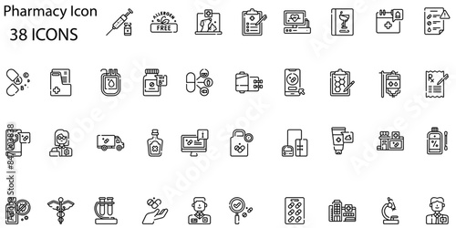 Fotografía Set of pharmacy icons