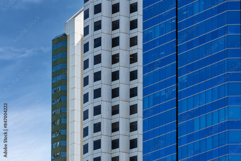 Office skyscrapers in downtown district Office skyscrapers in downtown district