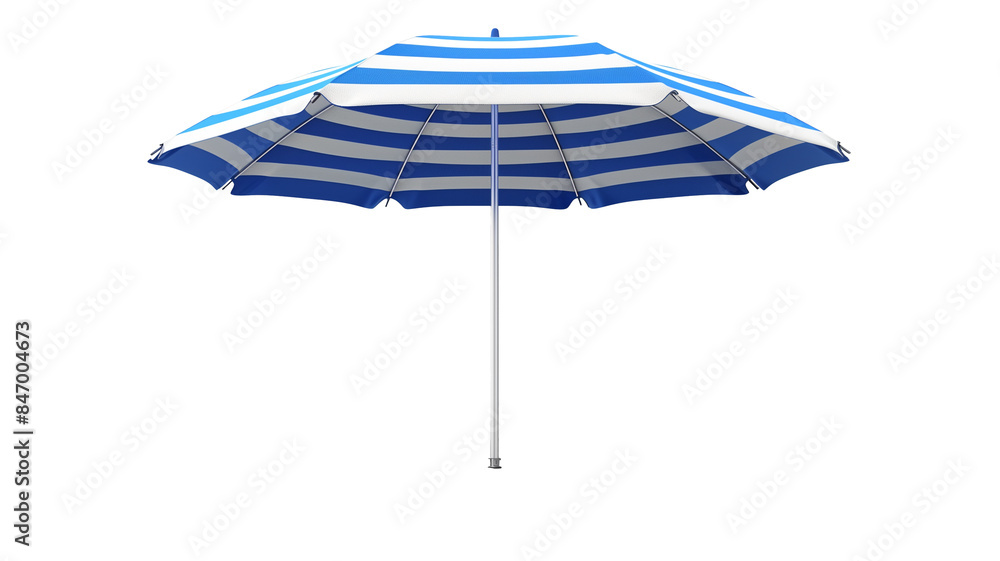 Isolated blue and white striped beach umbrella Isolated blue and white striped beach umbrella
