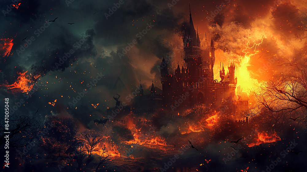 Abstract Dark Halloween Hell Fire Flyer Abstract Dark Halloween Hell Fire Flyer